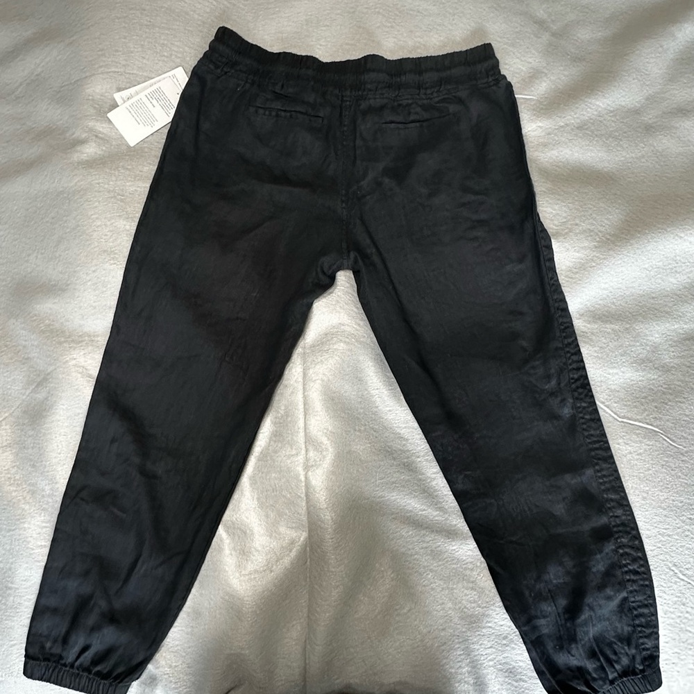 Athleta NWT Black Linen Joggers sz 16